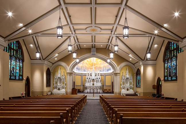 Renovated worship spaces at Ascension Church in Minneapolis, MN